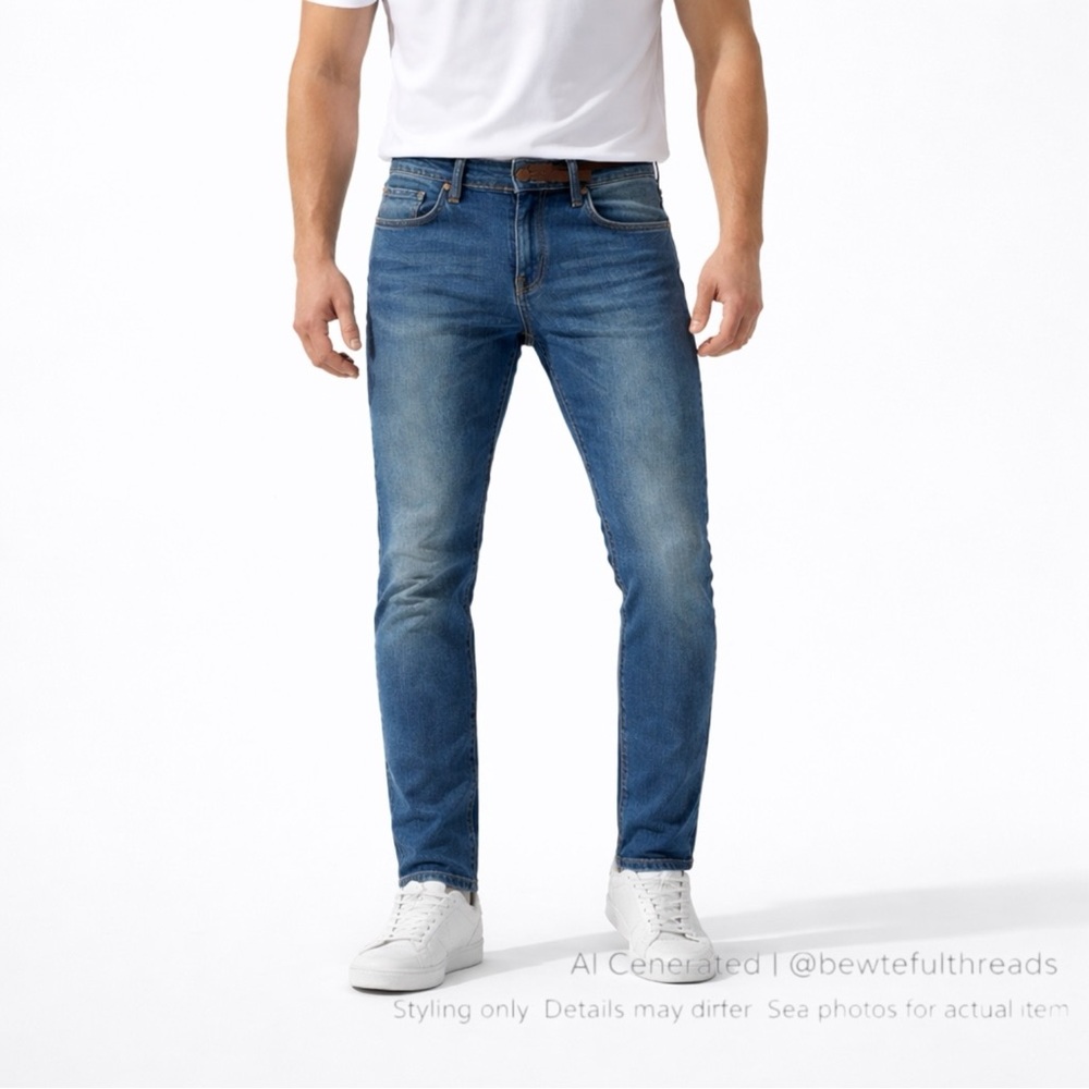 Flint & Tinder 32x32 Slim Stretch Jeans Blue Modern Minimal